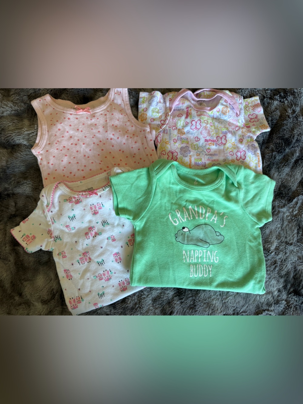 Baby Girl 18M Bodysuit Lot Gerber Carter’s Lullaby Lane 4 Pc